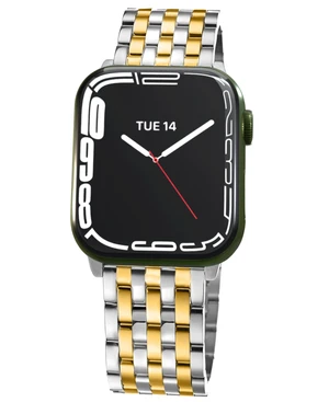 Seven-link Watch Bands for Apple Watch Series 11,10,9,8,7,6,5,4,3,2,1 and SE 3/2/1 for Women, Dressy Stainless Steel Metal Band for Apple Watch 40mm 41mm 42mm 38mm for iWatch, Two-Tone Silver/Gold Seven-link Watch Bands for Apple Watch Series 11,10,9,8,7,6,5,4,3,2,1 and SE 3/2/1 for Women, Dressy Stainless Steel Metal Band for Apple Watch 40mm 41mm 42mm 38mm for iWatch, Two-Tone Silver/Gold