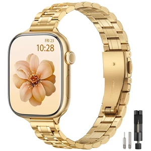 Thin Metal Band Compatible with Apple Watch Bands for Women | Stainless Steel Slim Gold Chain Strap, 41mm 40mm 38mm 42mm(Series 11 10), for Series 9 8 7 6 5 4 3 2 1 SE, Work and Casual Thin Metal Band Compatible with Apple Watch Bands for Women | Stainless Steel Slim Gold Chain Strap, 41mm 40mm 38mm 42mm(Series 11 10), for Series 9 8 7 6 5 4 3 2 1 SE, Work and Casual