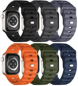 Sport Bands 6-Pack Compatible with Apple Watch Ultra 3/2 Band 49mm 46mm 45mm 44mm 42mm, Wide Soft Silicone Wristbands Waterproof Strap Men for iWatch Series 11 10 9 8 7 6 5 4 3 SE Ultra Sport Bands 6-Pack Compatible with Apple Watch Ultra 3/2 Band 49mm 46mm 45mm 44mm 42mm, Wide Soft Silicone Wristbands Waterproof Strap Men for iWatch Series 11 10 9 8 7 6 5 4 3 SE Ultra