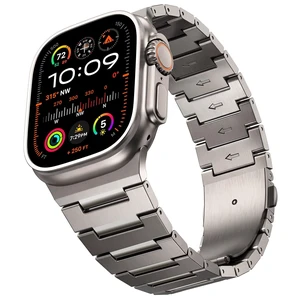 Titanium Band for Apple Watch Ultra & iWatch Series 49 46 45 44mm | Lightweight Pure Titanium Metal Strap for Men,Adjustable Link with Tool,Scratchproof/Waterproof for Swimming/Sports/Business Titanium Band for Apple Watch Ultra & iWatch Series 49 46 45 44mm | Lightweight Pure Titanium Metal Strap for Men,Adjustable Link with Tool,Scratchproof/Waterproof for Swimming/Sports/Business