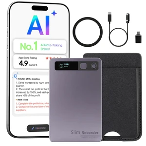 AI Voice Recorder, Transcribe & Summarize with AI, App Control, 64GB Audio Recorder for Meetings & Calls, Supports 152 Languages, Ultra-Slim Noise Reduction Recorder, Case Included, Gray AI Voice Recorder, Transcribe & Summarize with AI, App Control, 64GB Audio Recorder for Meetings & Calls, Supports 152 Languages, Ultra-Slim Noise Reduction Recorder, Case Included, Gray