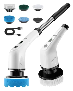Cordless Electric Spin Scrubber with 360 RPM Power and 6 Brushes | Rechargeable cleaning brush with replaceable heads and long runtime for bathroom, shower, tile, grout, floor kitchen cleaning Cordless Electric Spin Scrubber with 360 RPM Power and 6 Brushes | Rechargeable cleaning brush with replaceable heads and long runtime for bathroom, shower, tile, grout, floor kitchen cleaning