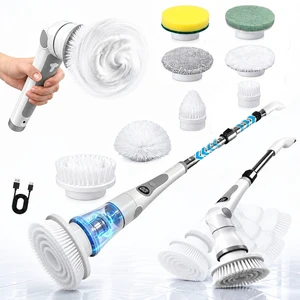 Electric Spin Scrubber, Cordless Shower Scrubber Brush with 8 Heads | Adjustable Handle for Tub, Tile & Grout Cleaning. LED Display, 3 Speeds, 90-min Runtime, Full IPX7 Waterproof Body Electric Spin Scrubber, Cordless Shower Scrubber Brush with 8 Heads | Adjustable Handle for Tub, Tile & Grout Cleaning. LED Display, 3 Speeds, 90-min Runtime, Full IPX7 Waterproof Body
