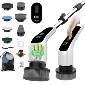 Electric Spin Scrubber, Electric Bathroom Scrubber | Shower Scrubber with LED Digital Display & Extendable Handle, 2 Speeds Long Runtime Power Scrubber for Bathtub Glass Tile Electric Spin Scrubber, Electric Bathroom Scrubber | Shower Scrubber with LED Digital Display & Extendable Handle, 2 Speeds Long Runtime Power Scrubber for Bathtub Glass Tile