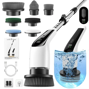Electric Spin Scrubber, 50 in-lbs High Torque Shower Scrubber & Retractable Long Handle, 10-in-1 Variable Speed Cordless Cleaning Brush for Bathroom, Bathtub, Toilet, Kitchen, Tile Floors & Car Electric Spin Scrubber, 50 in-lbs High Torque Shower Scrubber & Retractable Long Handle, 10-in-1 Variable Speed Cordless Cleaning Brush for Bathroom, Bathtub, Toilet, Kitchen, Tile Floors & Car
