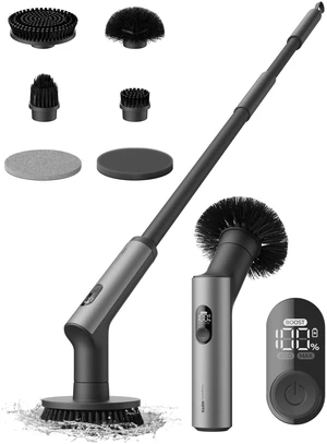 Swift Blast Cordless Electric Spin Scrubber, Digital Display Screen | 3 Speed Control Shower Scrubber, IPX7 Waterproof, with 6 Brush Heads, for Bathroom, Tile, Kitchen Swift Blast Cordless Electric Spin Scrubber, Digital Display Screen | 3 Speed Control Shower Scrubber, IPX7 Waterproof, with 6 Brush Heads, for Bathroom, Tile, Kitchen