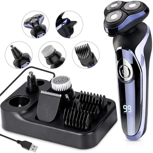 Electric Razor for Men - 4 in 1 Rotary Men Shaver Beard Trimmer | Waterproof USB Electric Shaver Fast Charging - Cordless Beard, Nose, Hair Trimmer, Men Electric Razor Gift for Dad, Boyfriend Electric Razor for Men - 4 in 1 Rotary Men Shaver Beard Trimmer | Waterproof USB Electric Shaver Fast Charging - Cordless Beard, Nose, Hair Trimmer, Men Electric Razor Gift for Dad, Boyfriend