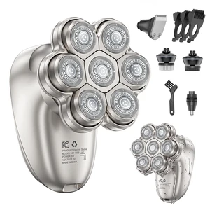 Head Shaver for Bald Men 7D Floating rotary shaver, 5-in-1 Electric Razor for men with Magnetic Detachable Heads,IPX7 Wet Dry Waterproof Grooming Kit, Type-C Fast Charge LED Display for travel(Gray) Head Shaver for Bald Men 7D Floating rotary shaver, 5-in-1 Electric Razor for men with Magnetic Detachable Heads,IPX7 Wet Dry Waterproof Grooming Kit, Type-C Fast Charge LED Display for travel(Gray)