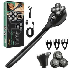 Back & Bald Head Shaver 2 in 1 Electric Razor Body Trimmer Kit | Auxiliary Handle,5D Blade,USB-C Charge,IPX6 Waterproof,Cordless, Wet/Dry Back & Bald Head Shaver 2 in 1 Electric Razor Body Trimmer Kit | Auxiliary Handle,5D Blade,USB-C Charge,IPX6 Waterproof,Cordless, Wet/Dry