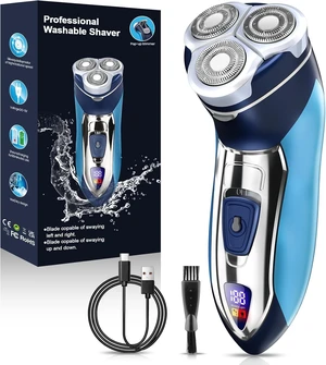 Electric Razor for Men, Electric Rotary Shaving Face Shaver | 4D Floating Head & LCD Display IPX7 Waterproof Wet & Dry Shave Safety Razors, Beard Trimmer Gifts for Men Electric Razor for Men, Electric Rotary Shaving Face Shaver | 4D Floating Head & LCD Display IPX7 Waterproof Wet & Dry Shave Safety Razors, Beard Trimmer Gifts for Men