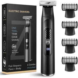 Mens Electric Shaver, SingleBlade Design Painless Beard & Body Trimmer Groomer, IPX7 Waterproof DualSided Blades, LED Display, USBC Fast Charging AllinOne Blade Shaving Kit,Black Mens Electric Shaver, SingleBlade Design Painless Beard & Body Trimmer Groomer, IPX7 Waterproof DualSided Blades, LED Display, USBC Fast Charging AllinOne Blade Shaving Kit,Black