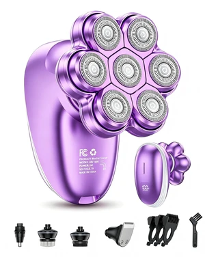 5-in-1 Electric Razors for Women, 7D Magnetic Heads Full Body Shaver, Waterproof Wet Dry Hair Remover with LED Display, Rechargeable Bikini Trimmer for Underarms, Face, Legs, Lips, Arms (Purple) 5-in-1 Electric Razors for Women, 7D Magnetic Heads Full Body Shaver, Waterproof Wet Dry Hair Remover with LED Display, Rechargeable Bikini Trimmer for Underarms, Face, Legs, Lips, Arms (Purple)