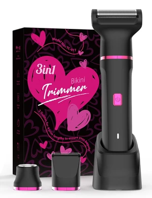 3-in-1 Bikini Trimmer for Women, Razors for Shaving, Body Shaver | IPX7 Waterproof, Rechargeable, Ceramic Blades, Facial and Curved Heads for Bikini Area, Pubic Hair, Legs, Underarms; Wet/Dry 3-in-1 Bikini Trimmer for Women, Razors for Shaving, Body Shaver | IPX7 Waterproof, Rechargeable, Ceramic Blades, Facial and Curved Heads for Bikini Area, Pubic Hair, Legs, Underarms; Wet/Dry