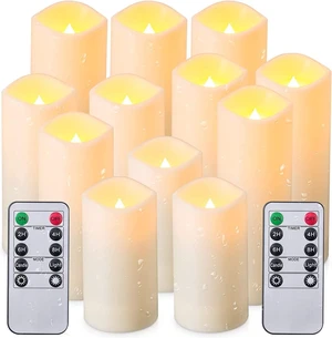 Flameless Candles with Remote Control Waterproof Outdoors & Indoors, Battery Candles with Remote Timer, Decorative Remote Led Candles. (D 2.2''X H 4'' 5'' 6'' 7'') -12-Pack. Flameless Candles with Remote Control Waterproof Outdoors & Indoors, Battery Candles with Remote Timer, Decorative Remote Led Candles. (D 2.2''X H 4'' 5'' 6'' 7'') -12-Pack.