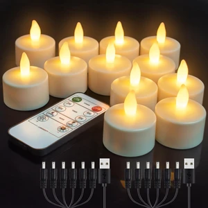 Rechargeable Tea Lights with Remote, Led Candles Flickering Flameless12Pack | Tealights Candles, Battery Operated Candles for Home Restaurant Hotel Party Halloween Decorations Rechargeable Tea Lights with Remote, Led Candles Flickering Flameless12Pack | Tealights Candles, Battery Operated Candles for Home Restaurant Hotel Party Halloween Decorations