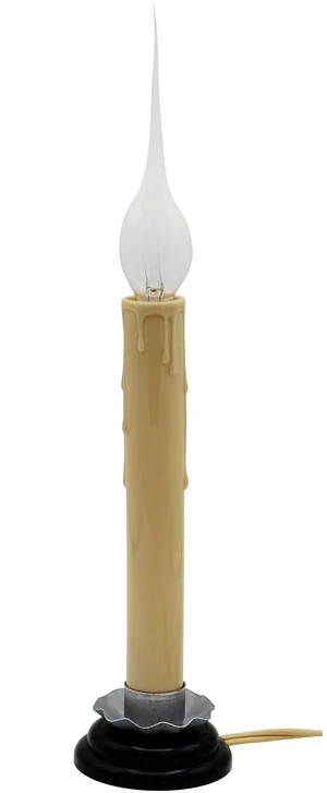 7 Inch Electric Rustic Country Candle Lamp with On/Off Switch, 5 Foot Ivory Cord, Metal Base and 5W Silicone Bulb Included 7 Inch Electric Rustic Country Candle Lamp with On/Off Switch, 5 Foot Ivory Cord, Metal Base and 5W Silicone Bulb Included