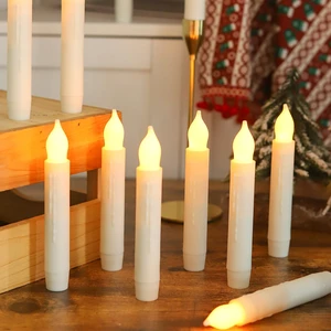 24 Packs Flameless Taper Candles Battery Operated Candlestickes Electric LED Candles Flickering Christmas Candlesticks Warm Yellow Light Party Home Decor H: 6 inches No Remote 24 Packs Flameless Taper Candles Battery Operated Candlestickes Electric LED Candles Flickering Christmas Candlesticks Warm Yellow Light Party Home Decor H: 6 inches No Remote
