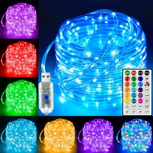 USB Rope Lights Indoor Color Changing, 33FT 100 LED String Lights with Remote, 18 Colors Christmas Light for Indoor Bedroom Party Wedding Holiday Decorations USB Rope Lights Indoor Color Changing, 33FT 100 LED String Lights with Remote, 18 Colors Christmas Light for Indoor Bedroom Party Wedding Holiday Decorations