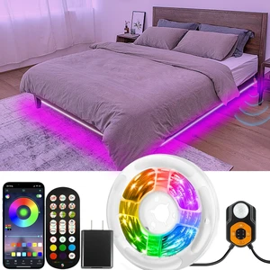 Motion Sensor LED Light Strip 19.68ft Under Bed Lights, RGB 3 Mode Motion Activated Bed Light with Music Sync and Timer, Dimmable Color Changing LED Lights Father Day Gifts Motion Sensor LED Light Strip 19.68ft Under Bed Lights, RGB 3 Mode Motion Activated Bed Light with Music Sync and Timer, Dimmable Color Changing LED Lights Father Day Gifts