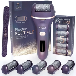 Electric Foot File Hard Skin Remover with 5 Replacement Rollers Foot File Electric Pedicure Sets Cutters Accessories for Dry Dead Hard Skin Feet Callus Remover for Feet Care Exfoliator (Purple) Electric Foot File Hard Skin Remover with 5 Replacement Rollers Foot File Electric Pedicure Sets Cutters Accessories for Dry Dead Hard Skin Feet Callus Remover for Feet Care Exfoliator (Purple)