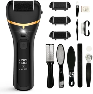 Electric Callus Remover for Feet Rechargeable Hard Skin Remover with 3 Replacement Rollers, Electric Foot Care with LED Light (Black) Electric Callus Remover for Feet Rechargeable Hard Skin Remover with 3 Replacement Rollers, Electric Foot Care with LED Light (Black)
