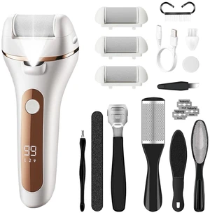 Electric Foot Callus Remover, Foot File Pedicure Tools | Waterproof, 3 Roller Heads, 2 Speed, Rechargeable, LED Display for Dead Cracked Dry Skin Electric Foot Callus Remover, Foot File Pedicure Tools | Waterproof, 3 Roller Heads, 2 Speed, Rechargeable, LED Display for Dead Cracked Dry Skin