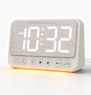 Alarm Clocks for Bedroom, Digital Bedside Clock with Night Light | Faux Woodgrain Finish, Loud Alarm for Heavy Sleepers, Dimmable, 4 Volumes, Snooze, 10 Ringtones, Plugin, with USB Charger Alarm Clocks for Bedroom, Digital Bedside Clock with Night Light | Faux Woodgrain Finish, Loud Alarm for Heavy Sleepers, Dimmable, 4 Volumes, Snooze, 10 Ringtones, Plugin, with USB Charger