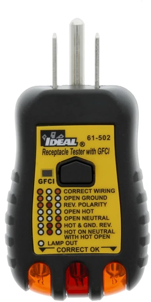 Electrical 61-502 120V AC GFCI Receptacle Tester Electrical 61-502 120V AC GFCI Receptacle Tester