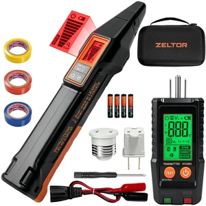 Circuit Breaker Finder with GFCI Outlet Tester | LCD Display & Flashlight,NCV Non-Contact Voltage Test, Electrical Tester, Adapters and Storage Case Circuit Breaker Finder with GFCI Outlet Tester | LCD Display & Flashlight,NCV Non-Contact Voltage Test, Electrical Tester, Adapters and Storage Case