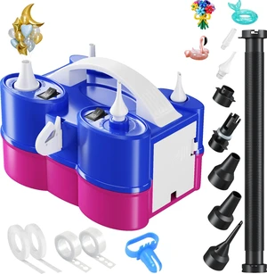 Balloon Pump Electric, Multifunctional Air Pump for Latex 260q Foil Balloons, Dual Nozzle Balloon Blower Machine for Birthday Party Decoration, 110V AC Inflator Deflator for Inflatables Pool Floats Balloon Pump Electric, Multifunctional Air Pump for Latex 260q Foil Balloons, Dual Nozzle Balloon Blower Machine for Birthday Party Decoration, 110V AC Inflator Deflator for Inflatables Pool Floats