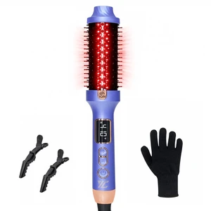 Negative Ion Infrared Hot Brush, Voluminous, Bouncy Curls, Purple | Negative Ion,Infrared,Dual Voltage,Ceramic Coating,5 Temperature Settings,Less Damage,Lightweight Negative Ion Infrared Hot Brush, Voluminous, Bouncy Curls, Purple | Negative Ion,Infrared,Dual Voltage,Ceramic Coating,5 Temperature Settings,Less Damage,Lightweight