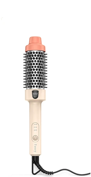 Heated Round Brush, Compact Size for Travel, 1.5 Inch | Ionic Negative Ion Anti-Frizz, Dual Voltage, 3 Temp Settings, Tourmaline Ceramic, For Curls Bangs Volume Flips Heated Round Brush, Compact Size for Travel, 1.5 Inch | Ionic Negative Ion Anti-Frizz, Dual Voltage, 3 Temp Settings, Tourmaline Ceramic, For Curls Bangs Volume Flips