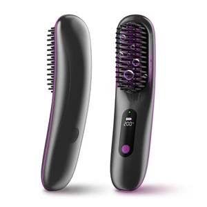 Cordless Hair Straightener Brush, Portable Hair Straightening Brush with Plasma Technology, Anti-Scald & Fast Heating, Rechargeable Hair Brush for Smooth, Frizz-Free & Shiny HairBlack Cordless Hair Straightener Brush, Portable Hair Straightening Brush with Plasma Technology, Anti-Scald & Fast Heating, Rechargeable Hair Brush for Smooth, Frizz-Free & Shiny HairBlack