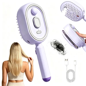 New 5in1 Electric Mist Air Cushion Massage Hair Brush, SelfCleaning AntiTangle Hair Care Comb, Shine Boost for Dry & Frizzy Hair, Ideal for Ladies (Purple) New 5in1 Electric Mist Air Cushion Massage Hair Brush, SelfCleaning AntiTangle Hair Care Comb, Shine Boost for Dry & Frizzy Hair, Ideal for Ladies (Purple)