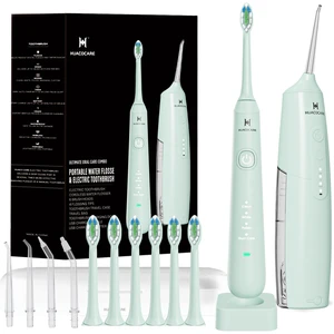 2-1 Oral Clean Kit- Water Dental flosser & Electric Toothbrush Combo- Brushing & Flossing- for Teeth Cleaning and Gum Health (Light Green) 2-1 Oral Clean Kit- Water Dental flosser & Electric Toothbrush Combo- Brushing & Flossing- for Teeth Cleaning and Gum Health (Light Green)