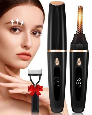 Heated Eyelash Curlers - Eye Lash Curler Heat with Eyelash Comb - Electric Eyelash Curler - Rizador De Pestañasey LED Display 3 Temp Settings USB Charge Natural Curling 24H for Women Makeup Tool Gifts Heated Eyelash Curlers - Eye Lash Curler Heat with Eyelash Comb - Electric Eyelash Curler - Rizador De Pestañasey LED Display 3 Temp Settings USB Charge Natural Curling 24H for Women Makeup Tool Gifts