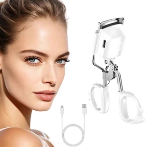 Heated Eyelash Curler, USB-C Rechargeable Electric Lash Curler with 2 Temperature Settings, 10s Fast Preheat & Memory Function, Auto Shut-Off Safe Lash Lift Makeup Tool for Travel Daily Use, White Heated Eyelash Curler, USB-C Rechargeable Electric Lash Curler with 2 Temperature Settings, 10s Fast Preheat & Memory Function, Auto Shut-Off Safe Lash Lift Makeup Tool for Travel Daily Use, White