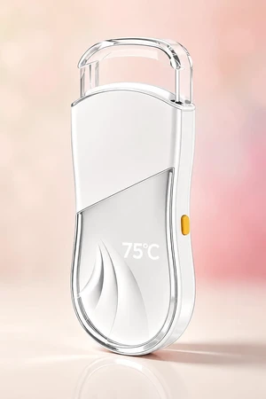 Heated Eyelash Curler - 3 Temp Settings, Electric Lash Curler with Heat-Sensitive Silicone, 5s Fast Heating, 24H Long-Lasting Curl, Type-C Rechargeable, Mini Design, Gift for Women, White A Heated Eyelash Curler - 3 Temp Settings, Electric Lash Curler with Heat-Sensitive Silicone, 5s Fast Heating, 24H Long-Lasting Curl, Type-C Rechargeable, Mini Design, Gift for Women, White A