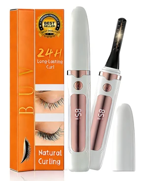 Heated Eyelash Curler for Women Fast 5s Heat-Up, USB Rechargeable Electric Eyelash Curler, LED Display, Anti-Burn, 24H Long-Lasting Curl, White Heated Eyelash Curler for Women Fast 5s Heat-Up, USB Rechargeable Electric Eyelash Curler, LED Display, Anti-Burn, 24H Long-Lasting Curl, White