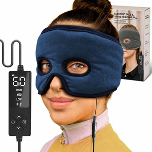 Moist Heat Sinus Mask with Eye Holes, 3 Heat & 5 Timer Settings | Face Heating Pad with Adjustable Strap, Overheat Shutoff, Machine-Washable Design Moist Heat Sinus Mask with Eye Holes, 3 Heat & 5 Timer Settings | Face Heating Pad with Adjustable Strap, Overheat Shutoff, Machine-Washable Design