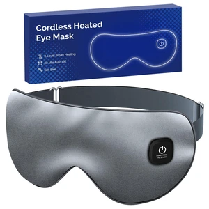 Cordless Heated Eye Mask for Dry Eyes, Rechargeable Heat Sleep Mask, Grey | Blocking Light Warm Compress with 3 Temperature Settings, 1000mAh Electric Eye Heating Pad for Sleeping, Washable Cordless Heated Eye Mask for Dry Eyes, Rechargeable Heat Sleep Mask, Grey | Blocking Light Warm Compress with 3 Temperature Settings, 1000mAh Electric Eye Heating Pad for Sleeping, Washable