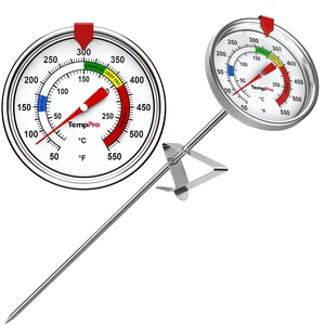 Candy Thermometer with Pot Clip, Oil Thermometer for Frying | 9" Long Probe Deep Fryer Thermometer for Oil, Cooking Thermometer for Candy, Liquids, Chocolate, Caramel, Brewing & Baking Candy Thermometer with Pot Clip, Oil Thermometer for Frying | 9" Long Probe Deep Fryer Thermometer for Oil, Cooking Thermometer for Candy, Liquids, Chocolate, Caramel, Brewing & Baking