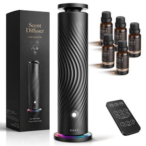 Waterless Essential Oil Diffuser for Home, Starter Kit with 5 Oils | 5 x 20 mL Hotel-Inspired Oils, Remote Control, 6 Mist Levels, Quiet Operation, 7-Color Light, Covers Up to 1,000 sq. ft. Waterless Essential Oil Diffuser for Home, Starter Kit with 5 Oils | 5 x 20 mL Hotel-Inspired Oils, Remote Control, 6 Mist Levels, Quiet Operation, 7-Color Light, Covers Up to 1,000 sq. ft.