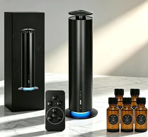 Scent Air Machine for Home & Office, Waterless Diffuser for Essential Oil, Cold Air Scent Diffuser with Bluetooth App Control, 5 Hotel Scents, Quiet & Cordless for Large Rooms, Black Scent Air Machine for Home & Office, Waterless Diffuser for Essential Oil, Cold Air Scent Diffuser with Bluetooth App Control, 5 Hotel Scents, Quiet & Cordless for Large Rooms, Black