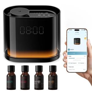 Smart Waterless Essential Oil Diffuser with 4 HotelInspired Oils | Touch & App Control, Light, ClockMilitary Time & Schedule Corded Electric Air Scent Diffuser Starter Kit for Home Office Smart Waterless Essential Oil Diffuser with 4 HotelInspired Oils | Touch & App Control, Light, ClockMilitary Time & Schedule Corded Electric Air Scent Diffuser Starter Kit for Home Office