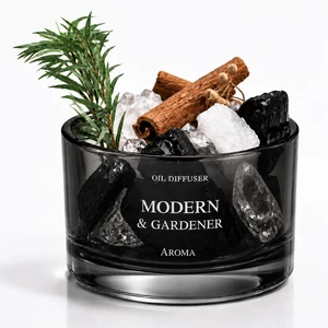 Modern Crystal Stone Aroma Essential Oil Diffuser with Natural Botanicals Black Non-Electric Passive Aromatherapy Diffuser, Decorative Desk Fragrance Decor for Bedroom Bathroom Office, Gift for Women Modern Crystal Stone Aroma Essential Oil Diffuser with Natural Botanicals Black Non-Electric Passive Aromatherapy Diffuser, Decorative Desk Fragrance Decor for Bedroom Bathroom Office, Gift for Women