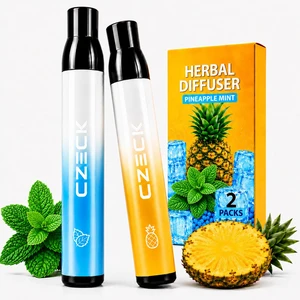 Herbal Diffuser Pen 2 Pack, Mint & Pineapple Non-Electric Aroma Stick | For Adult Daily Use, Portable for Desk Breaks, Travel, Home, Gym and On-the-Go, PCTG Tip, Stainless Steel Tube, 600 Uses Herbal Diffuser Pen 2 Pack, Mint & Pineapple Non-Electric Aroma Stick | For Adult Daily Use, Portable for Desk Breaks, Travel, Home, Gym and On-the-Go, PCTG Tip, Stainless Steel Tube, 600 Uses