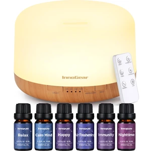 500ml Aromatherapy Diffuser for Home 6 Essential Oils Gift Set | Remote Control, Automatic Shut-Off, 4 Timers, Quiet, Run up to 18hrs, Cool Mist Humidifier, Large Room, Easy to Use 500ml Aromatherapy Diffuser for Home 6 Essential Oils Gift Set | Remote Control, Automatic Shut-Off, 4 Timers, Quiet, Run up to 18hrs, Cool Mist Humidifier, Large Room, Easy to Use