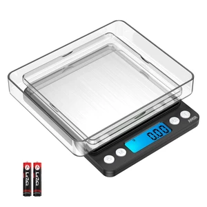 Digital Kitchen Scale, 500g/0.01g Mini Pocket Jewelry Scale, Cooking Food Scale with Backlit LCD Display, 2 Trays, 6 Units, Auto Off, Tare, PCS Function, Stainless Steel, Battery Included, Black Digital Kitchen Scale, 500g/0.01g Mini Pocket Jewelry Scale, Cooking Food Scale with Backlit LCD Display, 2 Trays, 6 Units, Auto Off, Tare, PCS Function, Stainless Steel, Battery Included, Black