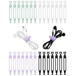 28 Pcs Silicone Cable Ties Reusable, Cable Cord Organizer Straps | 4 Color Cable Straps for Charging Wire, Computer Cords 28 Pcs Silicone Cable Ties Reusable, Cable Cord Organizer Straps | 4 Color Cable Straps for Charging Wire, Computer Cords